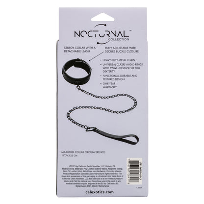 CalExotics Nocturnal Collection Collar and Leash - Adjustable Black Set