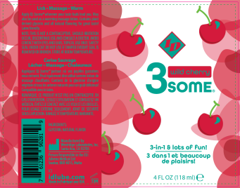 3some 3-in-1 Lubricant - Wild Cherry Flavor - 4 Fl. Oz.