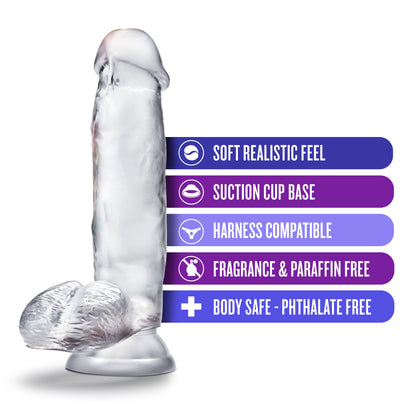 Blush B Yours Diamond Gleam Realistic Dildo with Suction Cup – Clear