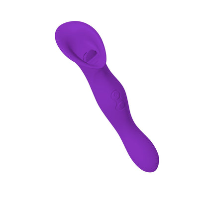 Petallux Clitoral Stimulator - Dual-Ended Waterproof Silicone Vibrator - Purple