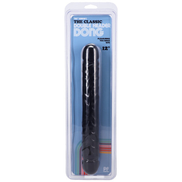 Doc Johnson Jr. Veined Double Header Dong 12 Inches - Black