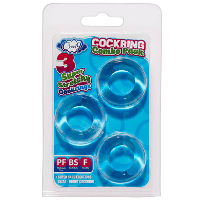 Cloud 9 Novelties Super Stretch Beaded Stay Hard Ring Combo - Clear