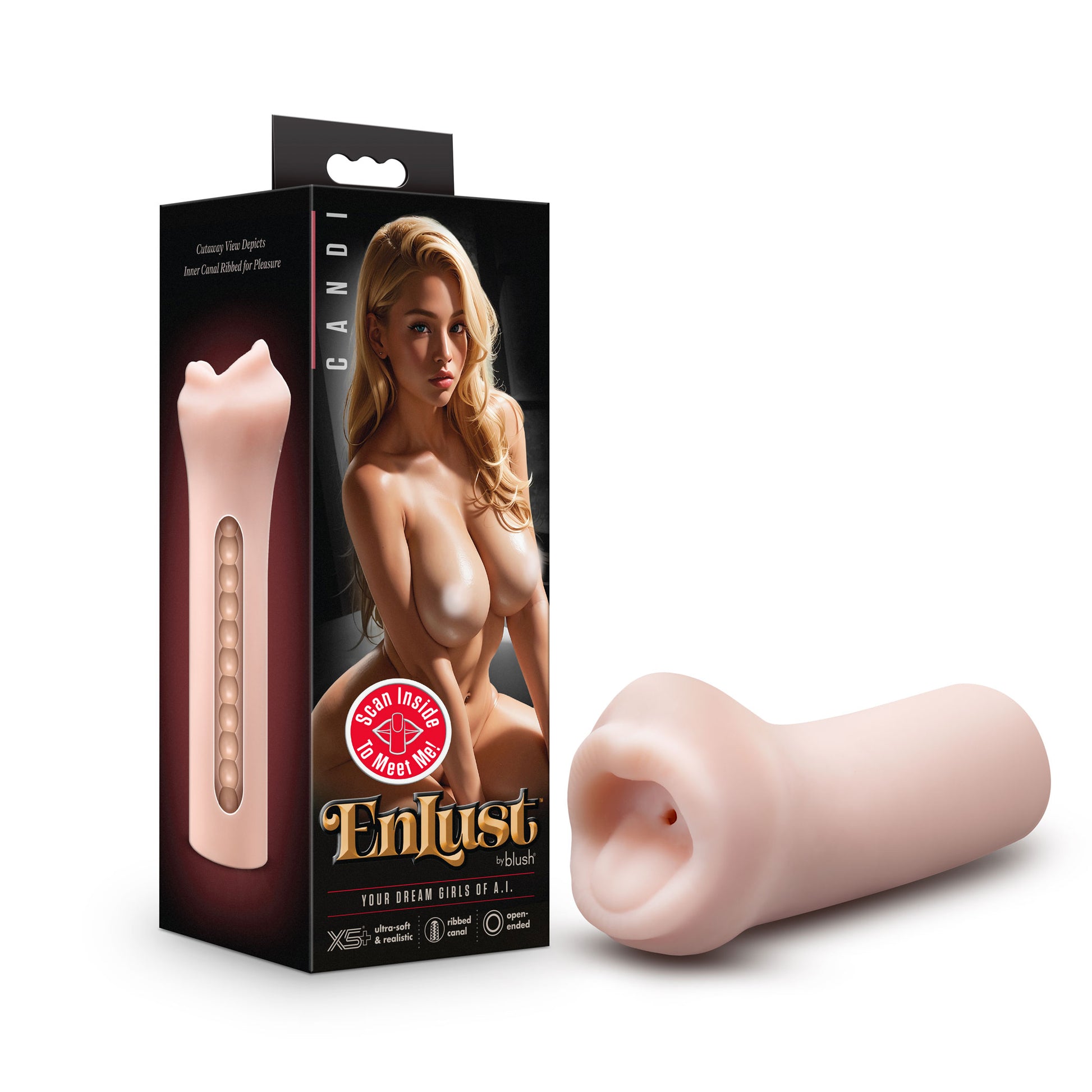 Enlust Candi Male Stroker – Beige – Ribbed Interior for Enhanced Stimulation