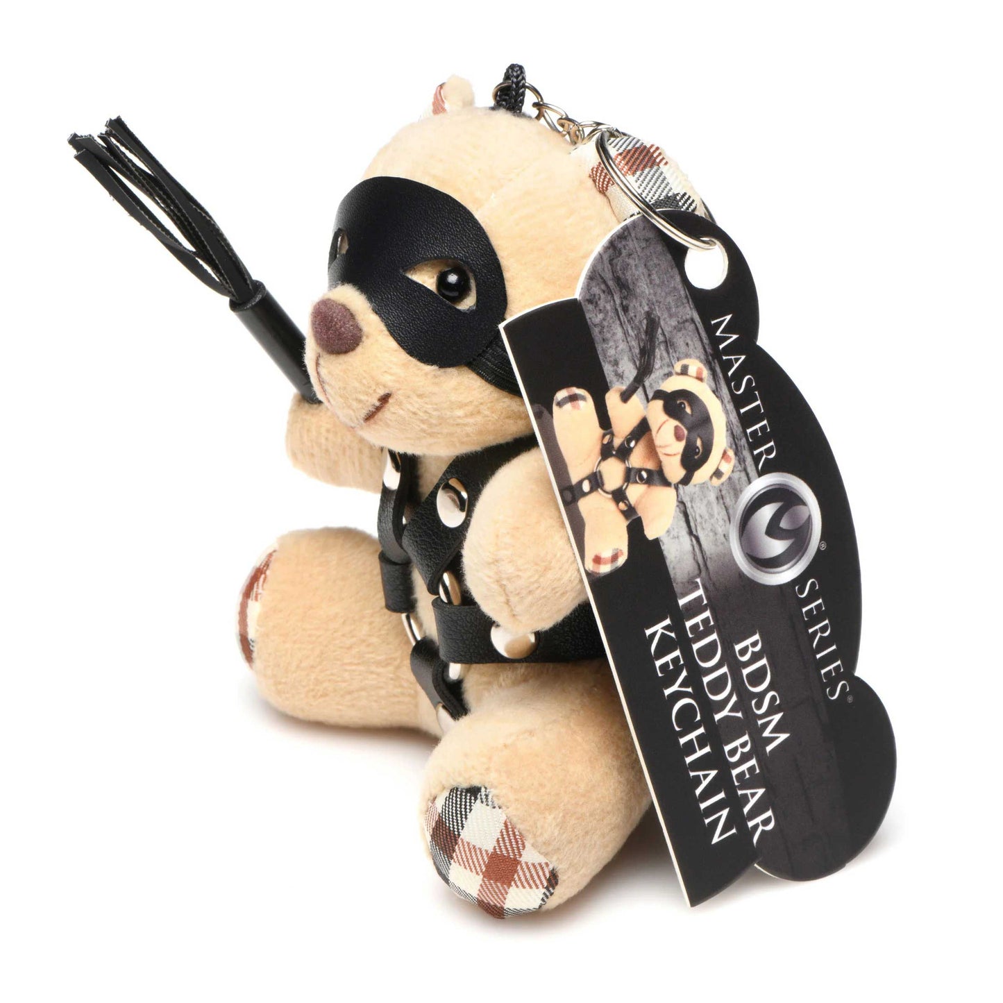 XR Brands Bondage Bear Keychain – Light Peach Color with Removable Eye Mask