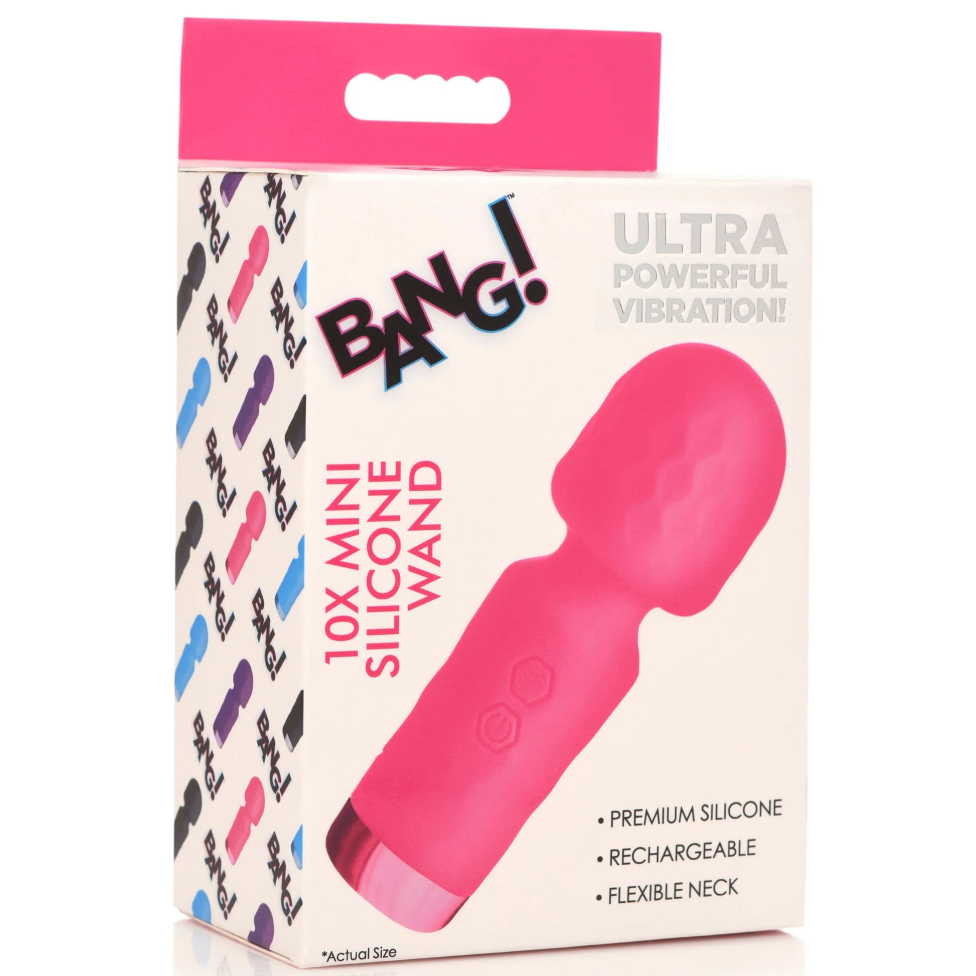 XR Brands 10x Mini Silicone Wand – Pink – Waterproof, Rechargeable, Multi-Speed