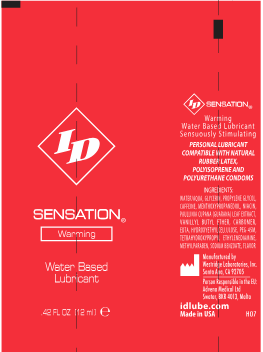 ID Sensation Warming Personal Lubricant 14 G Tube – Water-Based