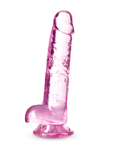Blush Naturally Yours 7 Inch Crystalline Dildo with Suction Cup Base - Pink