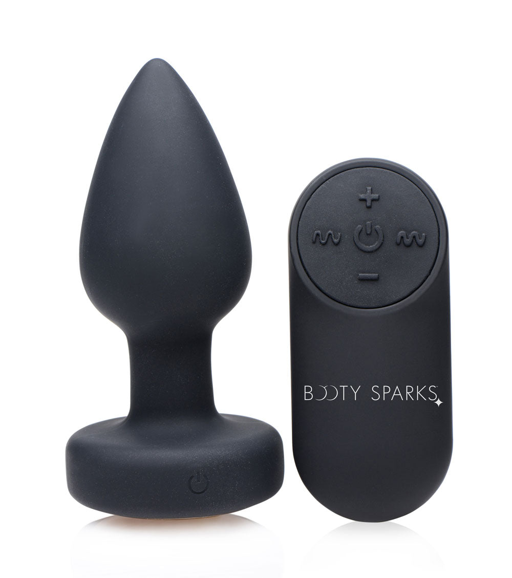XR Brands 7x Light Up Rechargeable Anal Plug – Black – 7 Vibration Modes