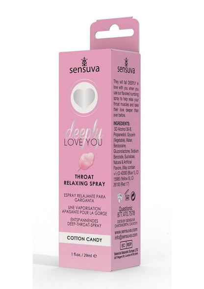 Sensuva Deeply Love You Throat Relaxing Spray - Cotton Candy Flavor - 1 Fl. Oz.