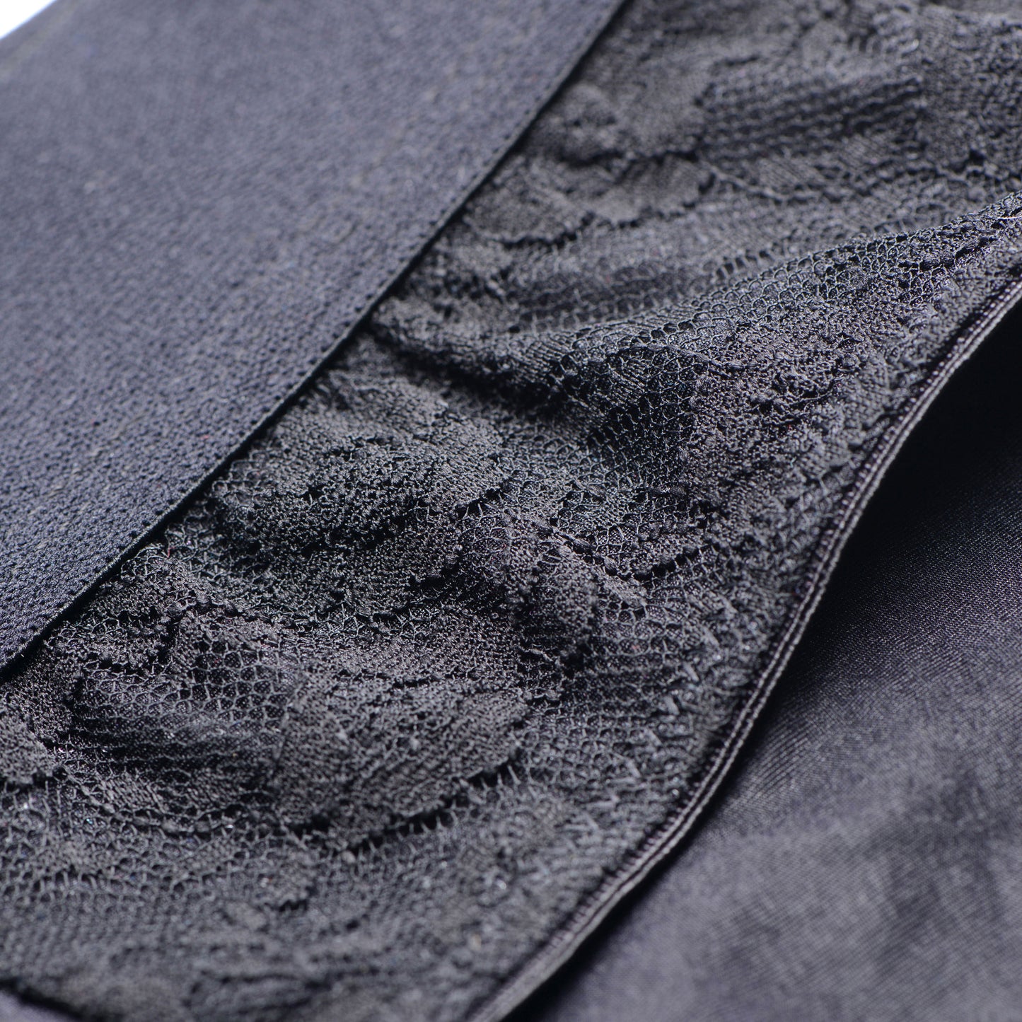 XR Brands Lace Envy Black Crotchless Panty Harness - S/M