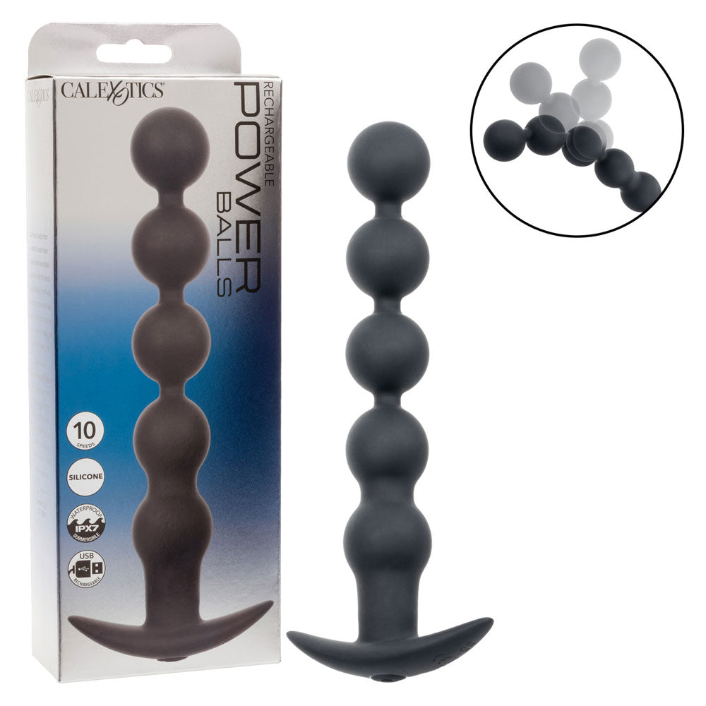 CalExotics Rechargeable Power Balls - Multi-Speed Waterproof Pleasure Device - Black