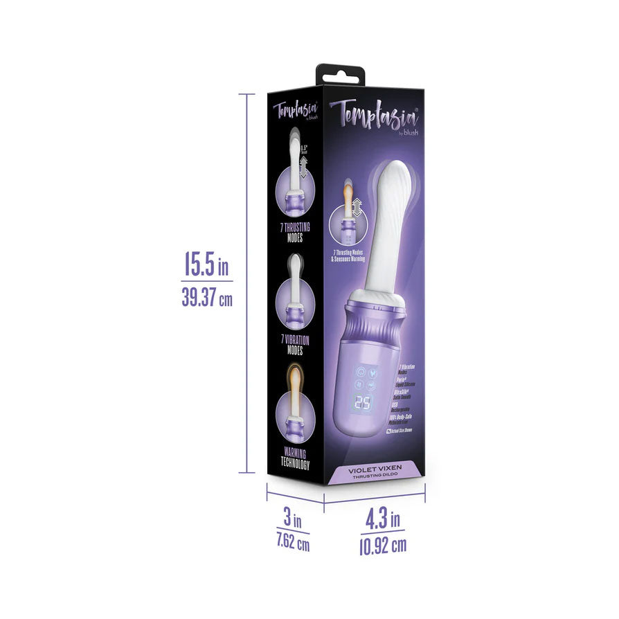 Temptasia Violet Vixen Thrusting and Vibrating Device - Purple