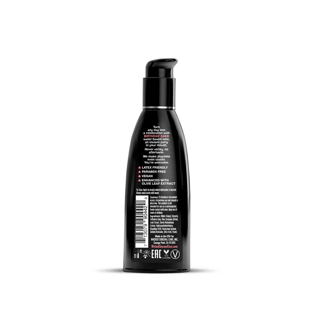 Wicked Sensual Care Aqua Birthday Cake Flavored Water Based Intimate Lubricant – 2 Fl. Oz.