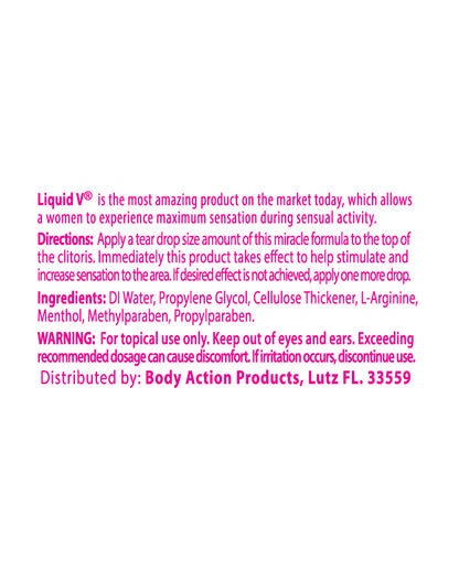 Body Action Liquid V for Women - Stimulation Gel - 6 Pack Display
