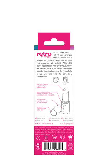 VeDO Retro Rechargeable Bullet – Pink – Multi-Function Vibrator