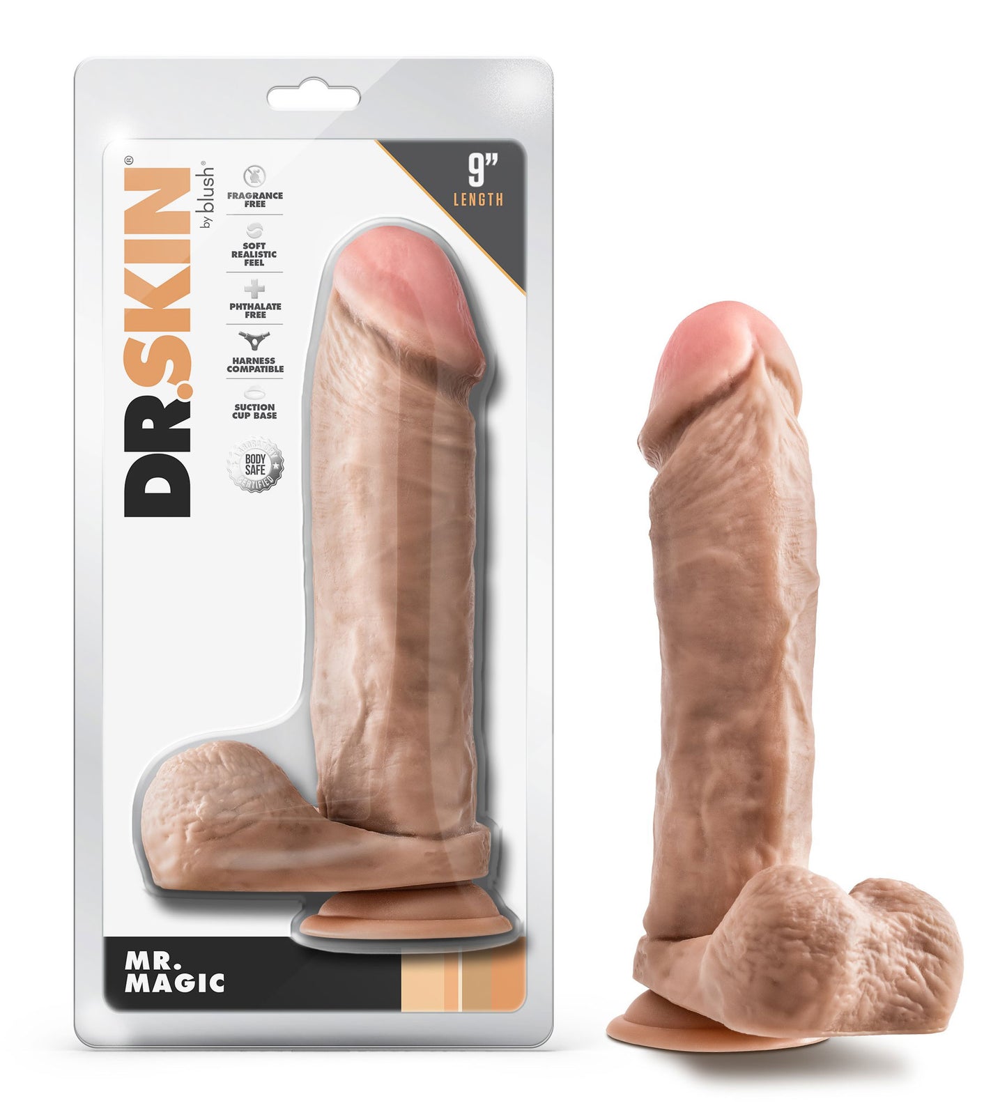 Dr. Skin Mr. Magic 9 Inch Dildo with Suction Cup - Beige