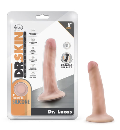 Dr. Skin Silicone Dr. Lucas 5 Inch Dong With Suction Cup - Vanilla