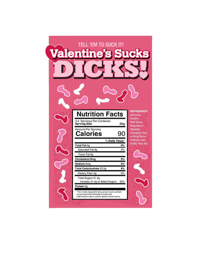 Little Genie Valentines Sucks Dicks Candy Display - 100 Mini Packs - Multi Color