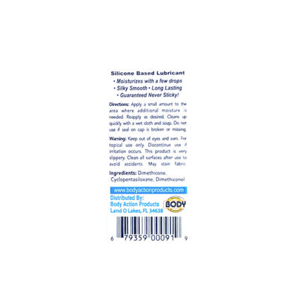 Body Action Anal Glide Silicone Lubricant – 2 Oz Pump Bottle