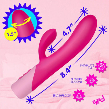 XR Brands Clit Tapping Vibrating Rabbit - Multi-Function G-Spot Vibrator - Pink