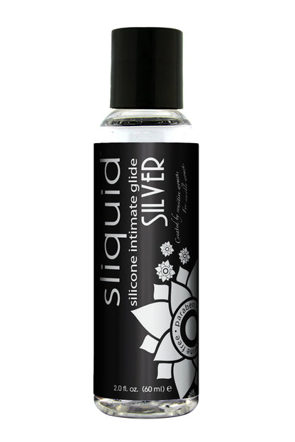 Sliquid Naturals Silver Silicone Personal Lubricant – 2.0 Fl Oz (59 ml) – Waterproof