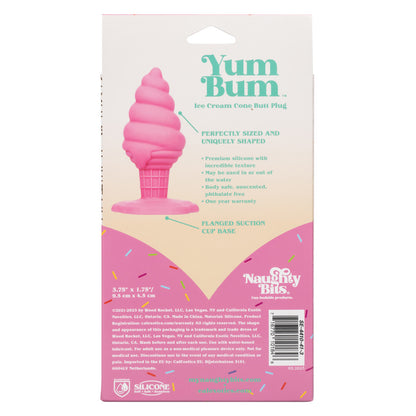 CalExotics Yum Bum Ice Cream Cone Butt Plug - Pink, Waterproof with Suction Cup Base