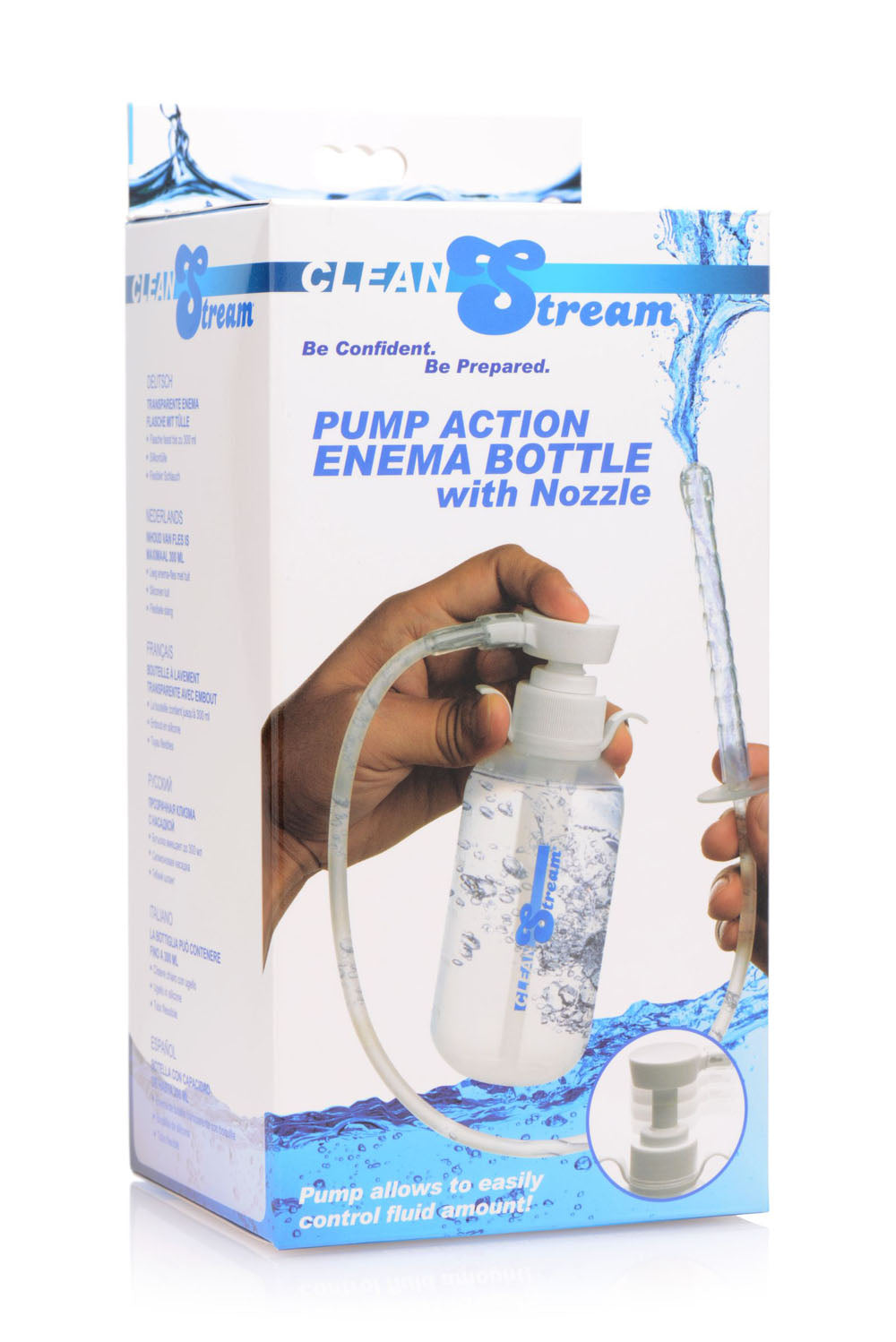 XR Brands Pump Action Enema Bottle with Nozzle - Clear