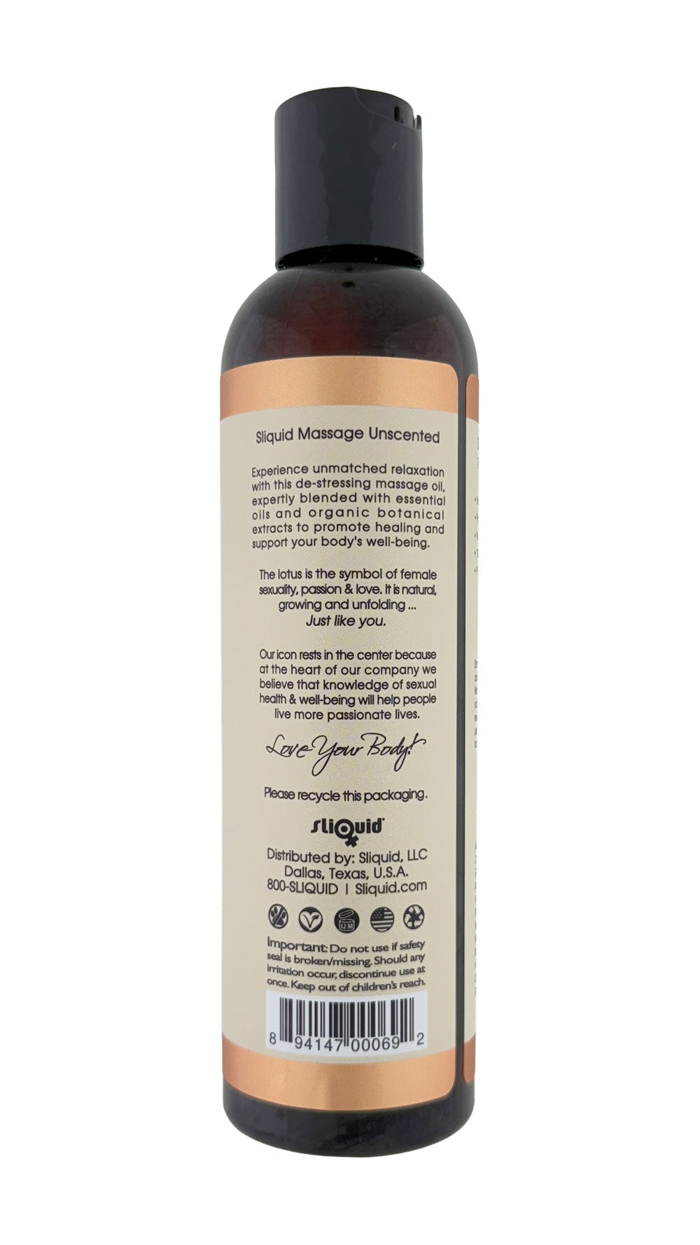 Sliquid Balance Massage Oil - Unscented - 8.5oz
