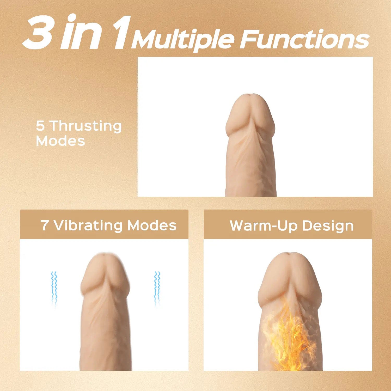 Honey Play Box Luis-App Controlled 8.5" Real Thrusting Dildo with Clit Licker - Beige