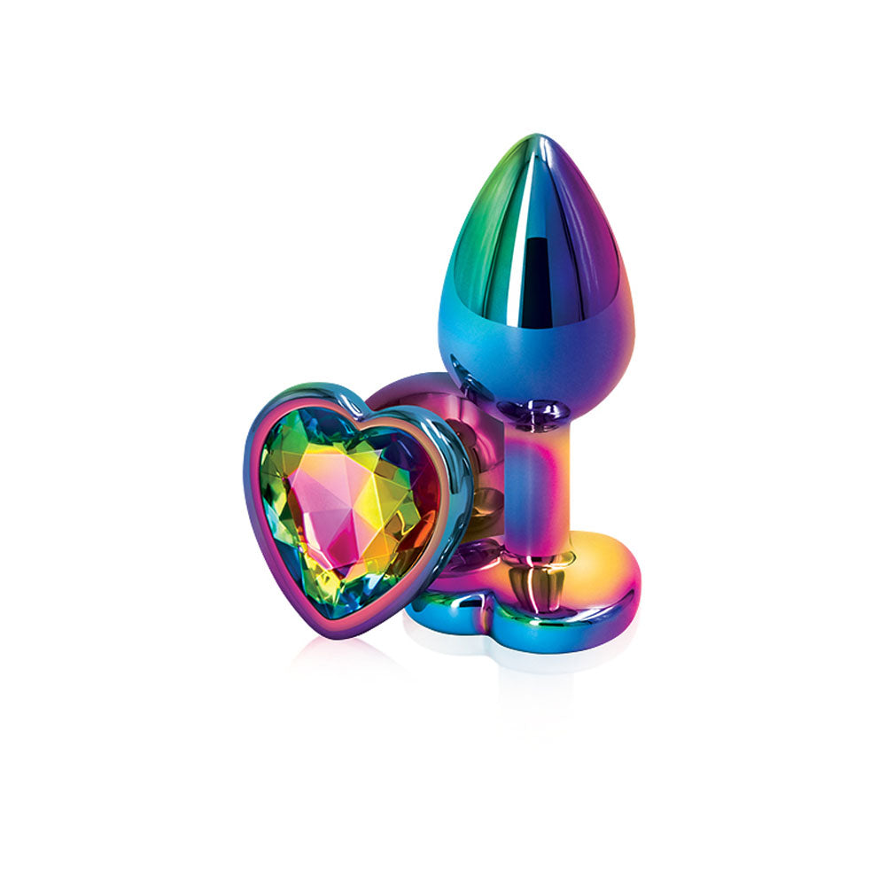 Rear Assets Multicolor Heart Small Anal Toy - Rainbow