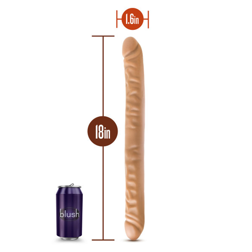 Blush Dr. Skin 18 Inch Double Dildo - Realistic Mocha