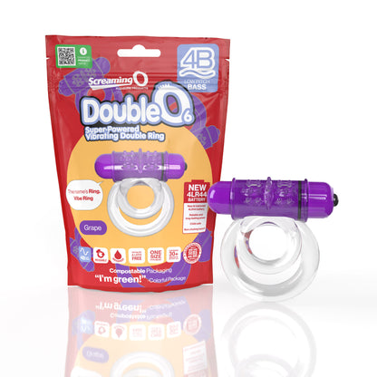 Screaming O 4B Double O Super Powered Vibrating Double Ring – Grape