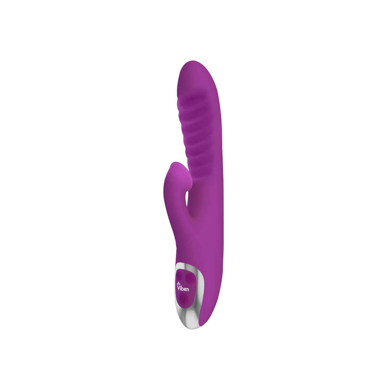 Frenzy Clitoral Suction Rabbit - Dual Motor Silicone Vibrator - Berry