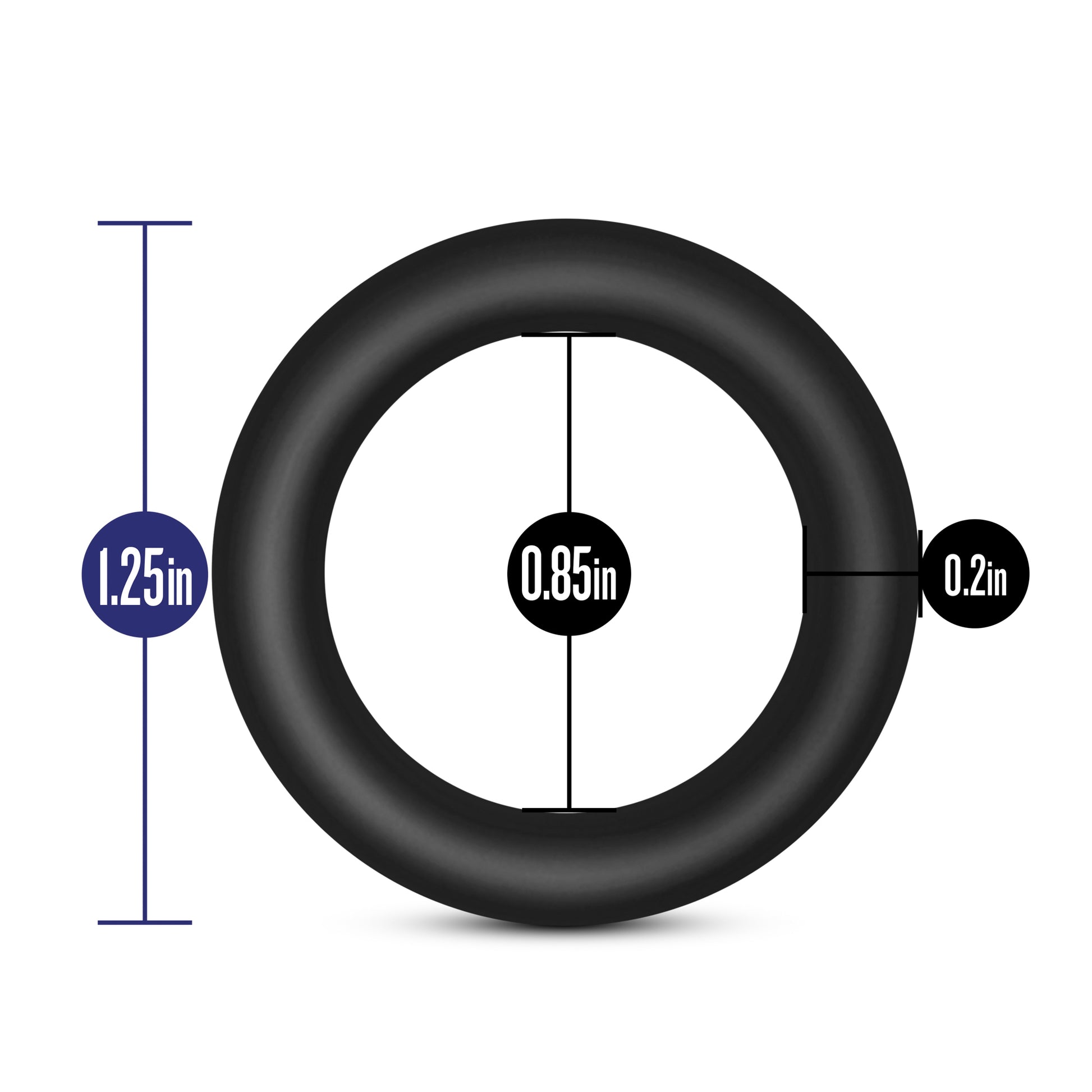 Blush Performance Vs2 Pure Premium Silicone Cockrings - Small - Black