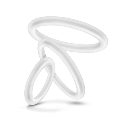 Blush Performance Vs4 Pure Premium Silicone Cockring Set - White - 3 Sizes